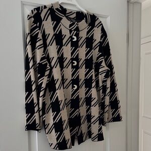 Black and Tan Checkered Cardigan